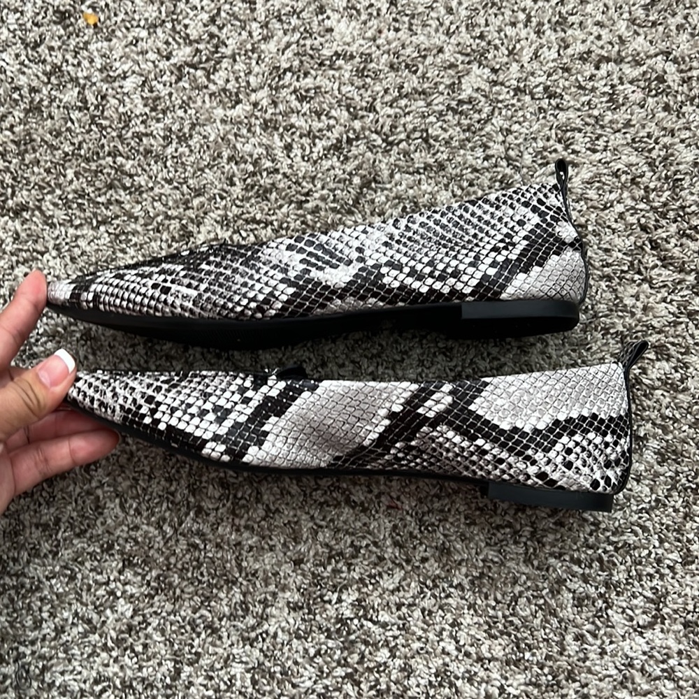Lulus Emmy Snakeskin Print Pointed Toe Ballet Loafer Shoes - Picture 6 of 7